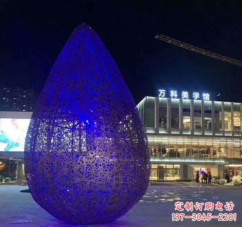 运城不锈钢广场水滴雕塑
