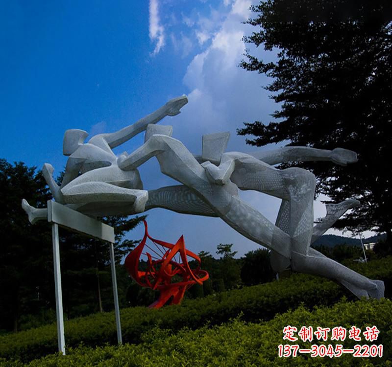运城不锈钢广场现代运动员雕塑