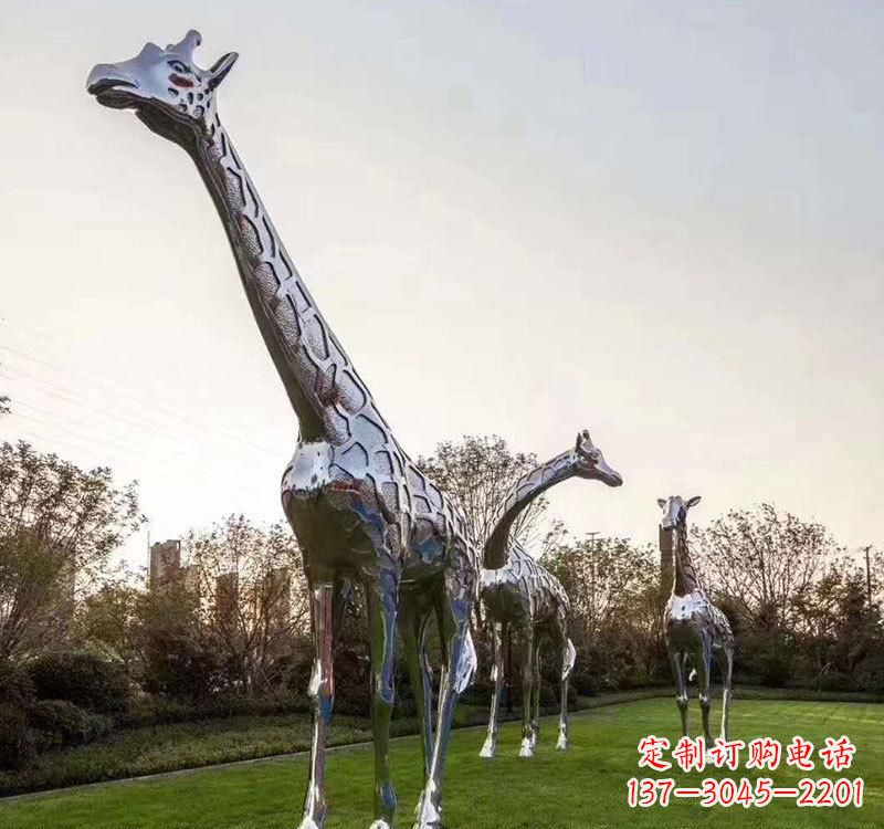 运城不锈钢广场长颈鹿雕塑