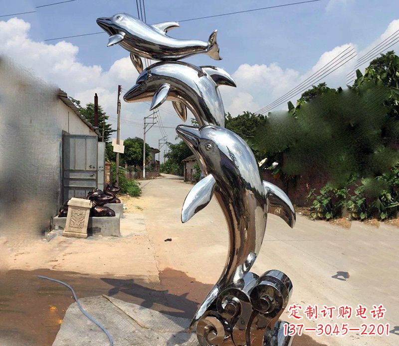 运城不锈钢海豚创意摆件