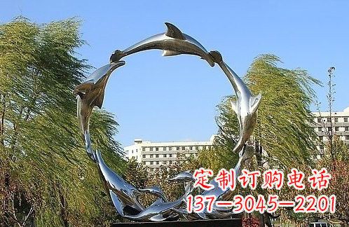 运城不锈钢海豚雕塑美的化身