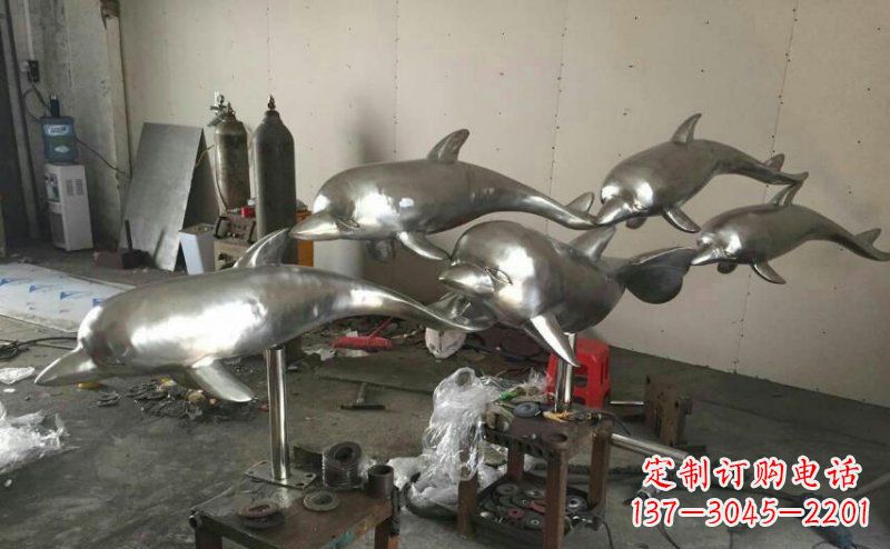 运城不锈钢海豚雕塑 (4)