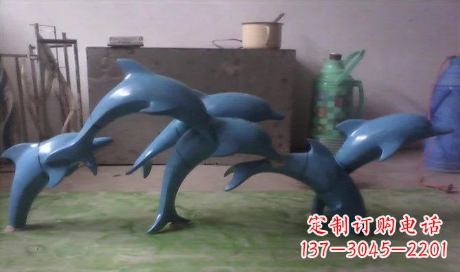 运城不锈钢海豚雕塑_1
