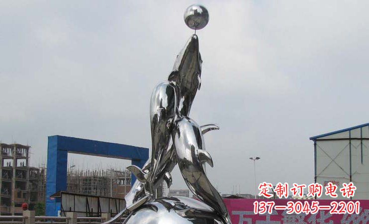 运城不锈钢海豚雕塑_2
