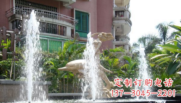 运城不锈钢海豚喷泉雕塑