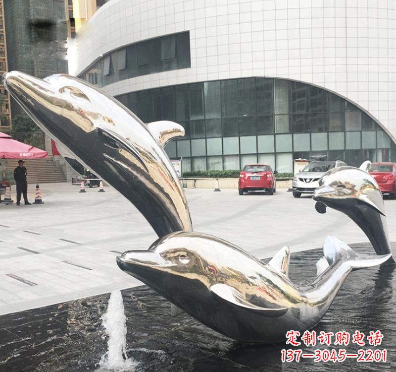 运城不锈钢海豚造型雕塑