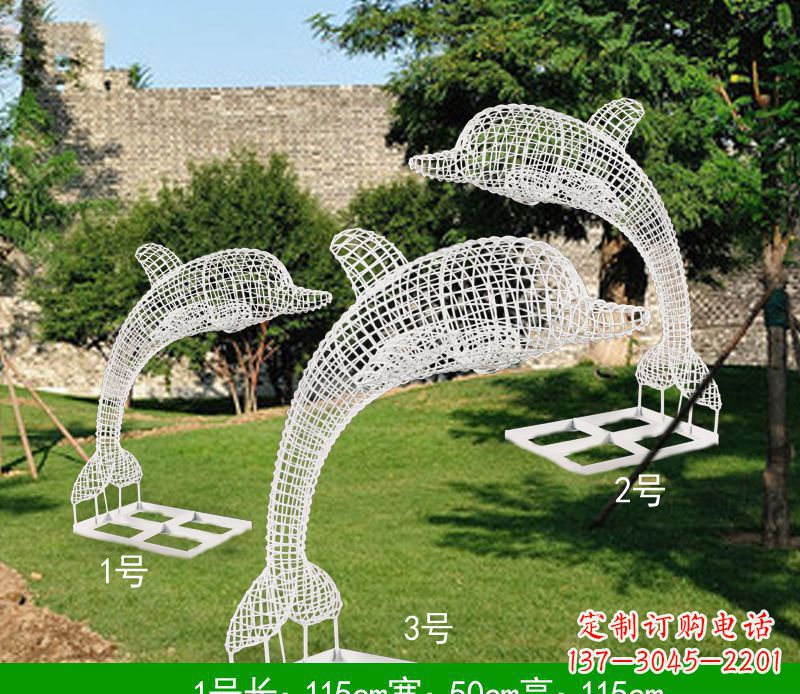 运城不锈钢海豚组合雕塑