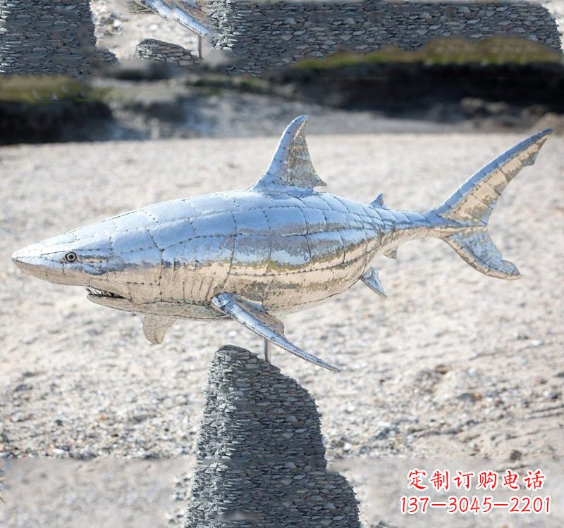 运城不锈钢海洋公园鲨鱼动物雕塑