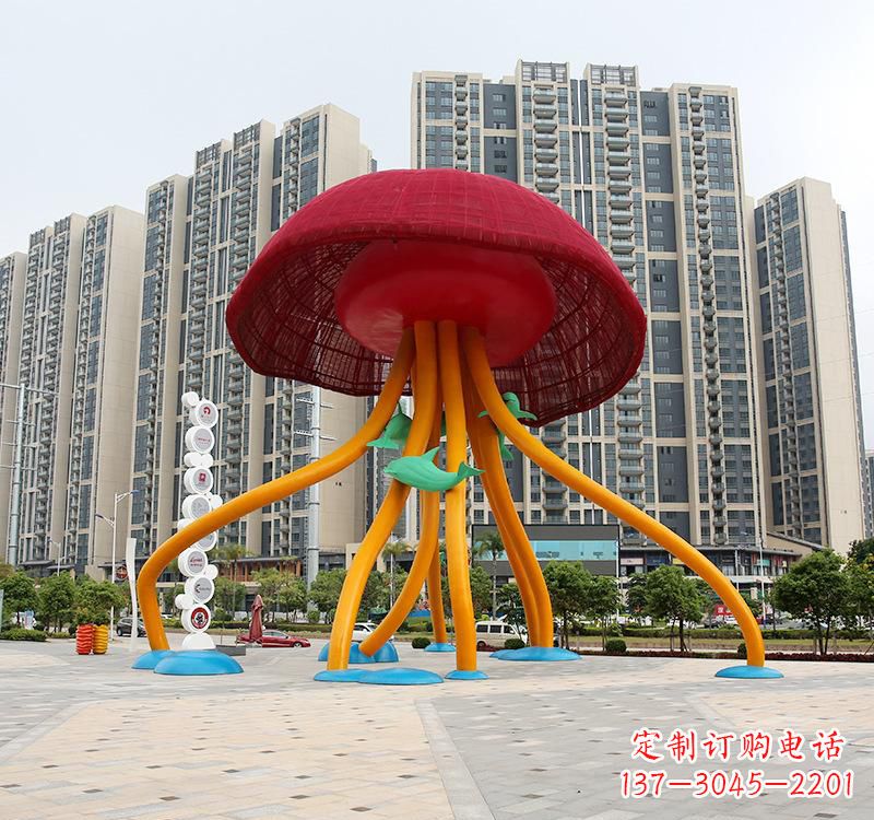 运城不锈钢海洋水母动物雕塑