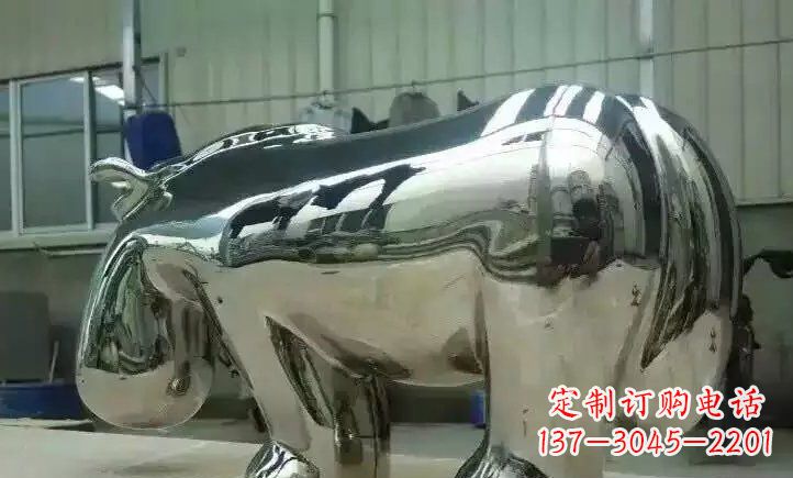运城不锈钢河马雕塑 (2)