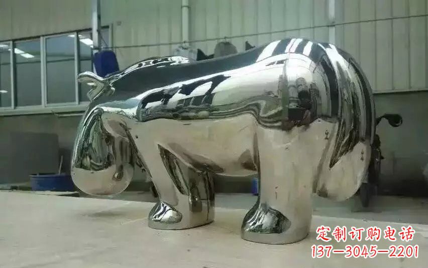 运城不锈钢河马雕塑
