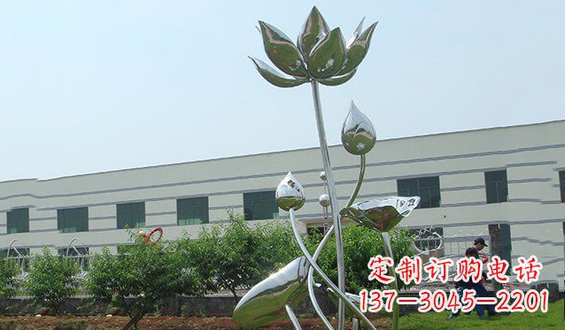 运城不锈钢荷花雕塑 (2)