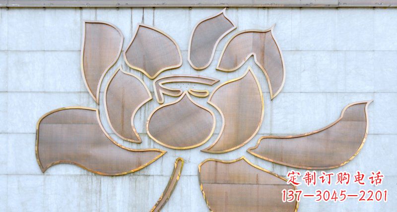 运城不锈钢荷花浮雕雕塑