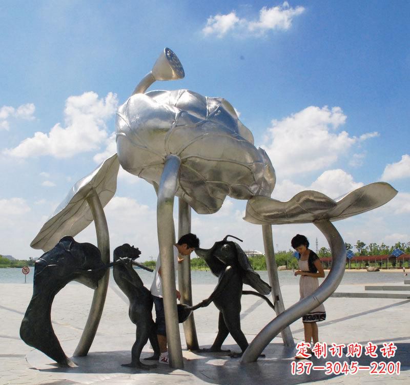 运城不锈钢荷花广场雕塑