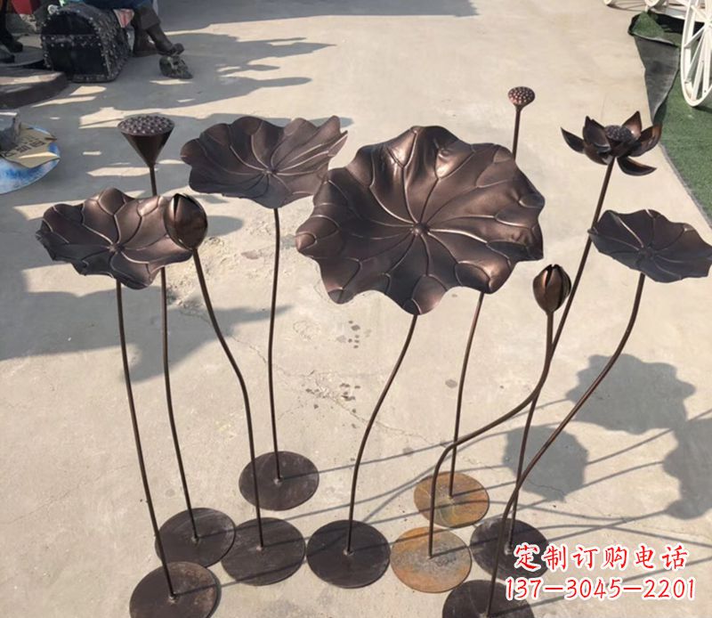 运城不锈钢荷花公园景观雕塑