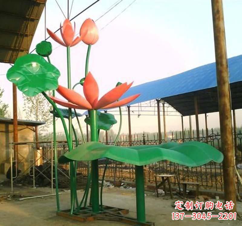 运城不锈钢荷花公园雕塑
