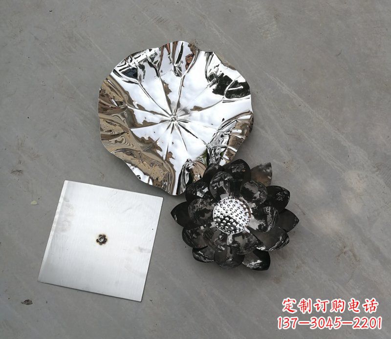 运城不锈钢荷花荷叶公园雕塑