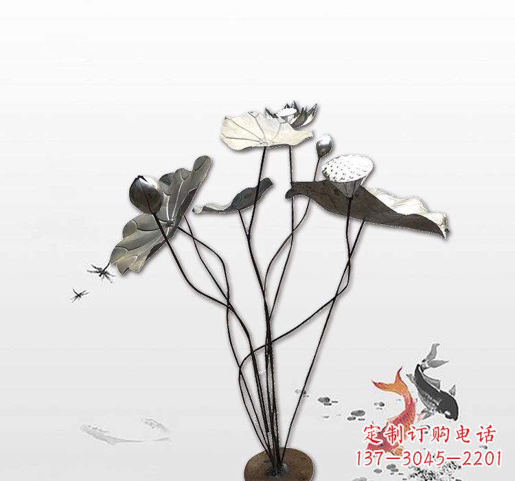 运城不锈钢荷花荷叶雕塑