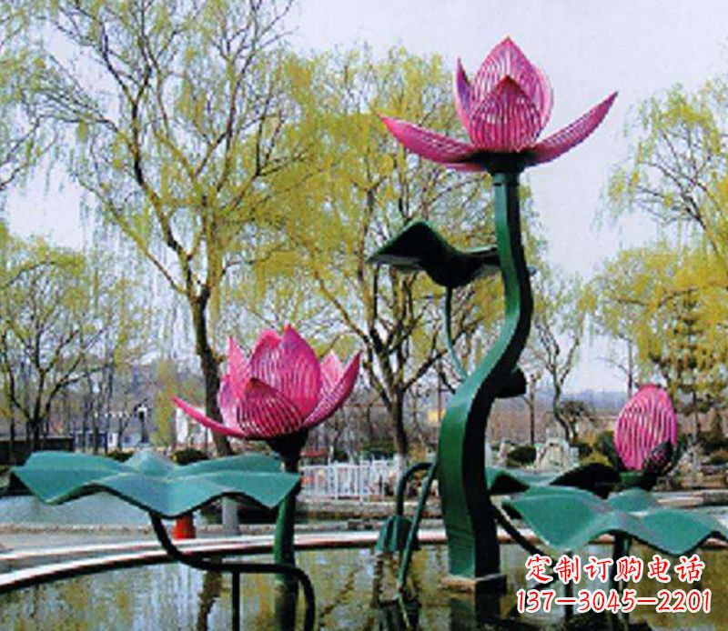 运城不锈钢荷花景观雕塑