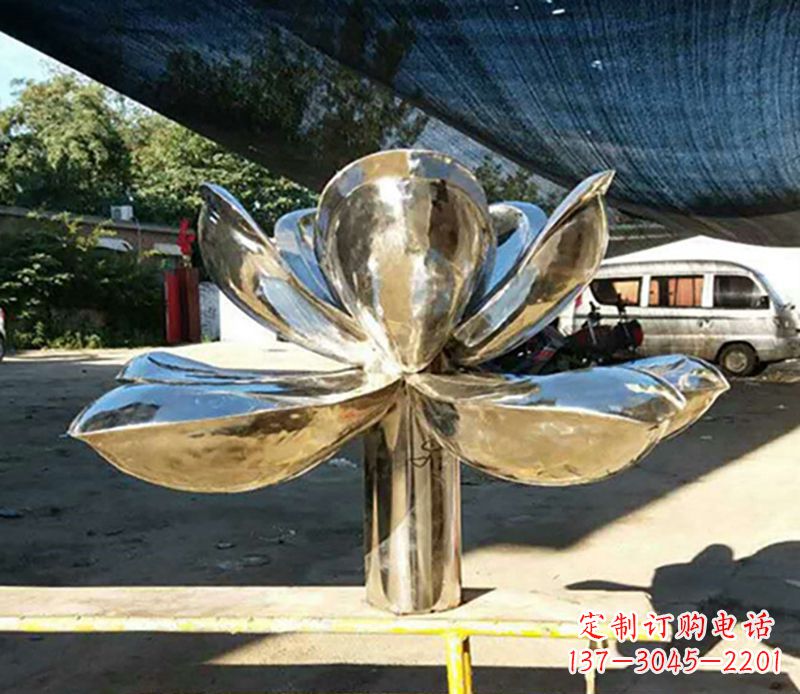 运城不锈钢荷花小区景观雕塑