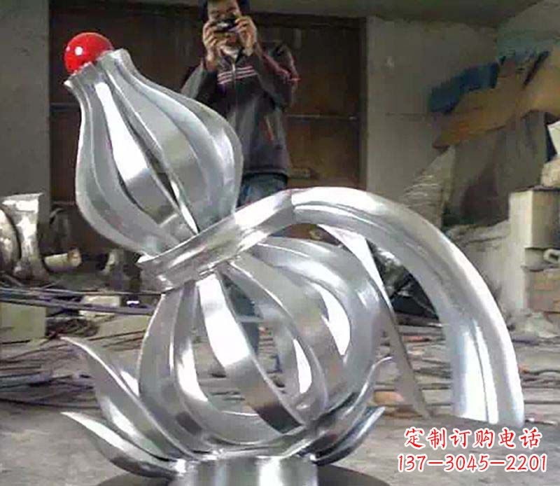 运城不锈钢葫芦雕塑 (2)