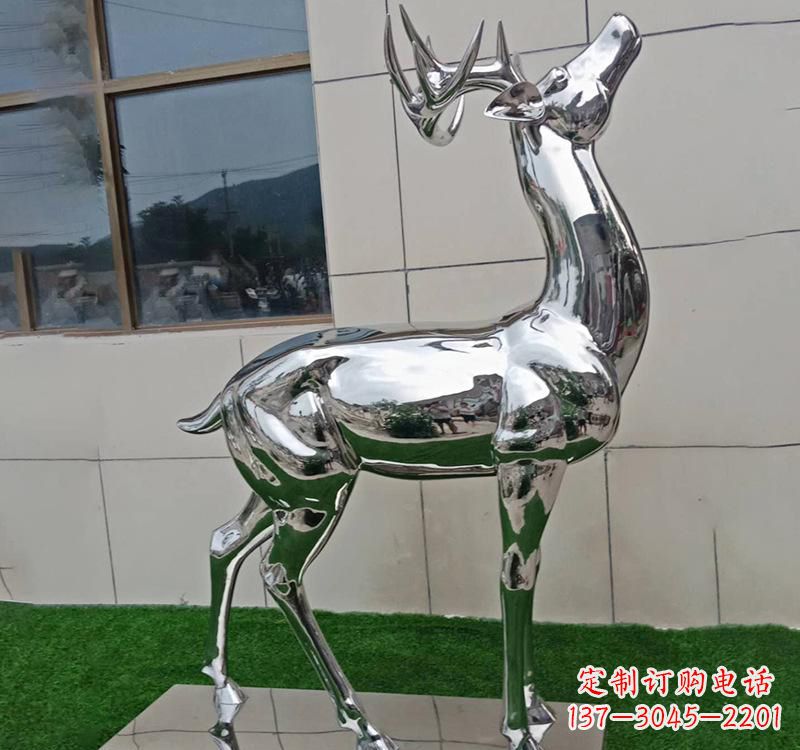 运城不锈钢户外动物鹿雕塑