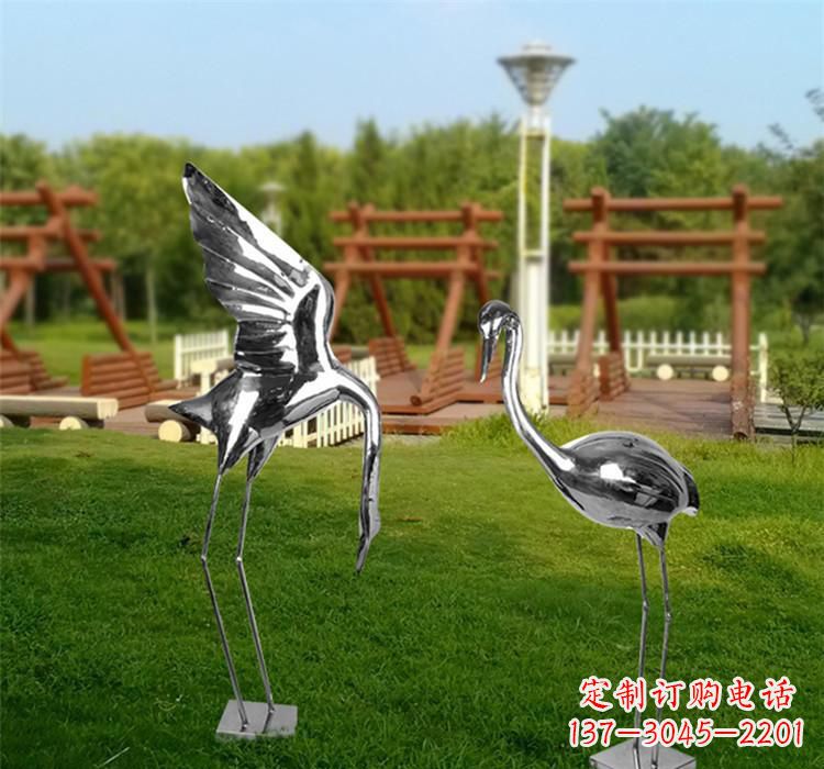 运城不锈钢户外仙鹤雕塑