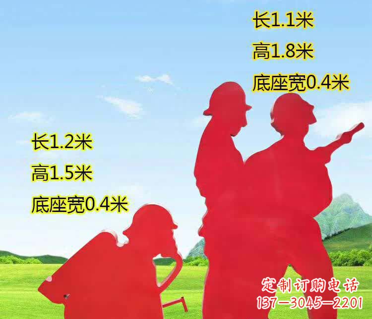 运城不锈钢户外消防员人物雕塑