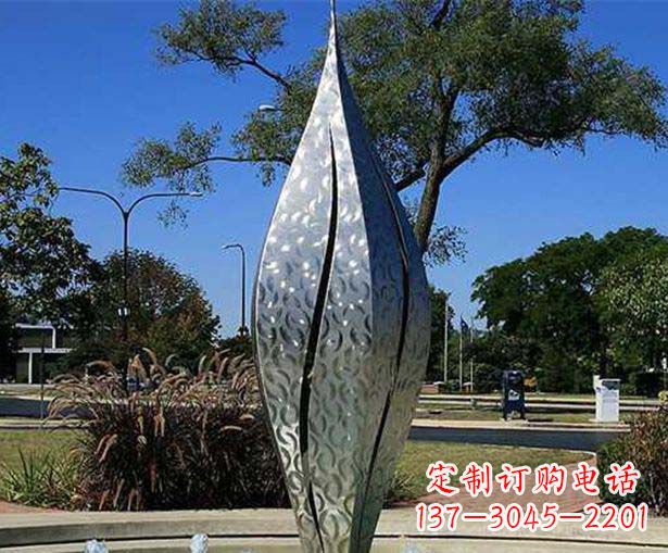 运城不锈钢花骨朵喷泉雕塑