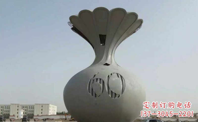 运城不锈钢花篮雕塑 (2)