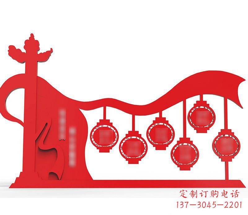 运城不锈钢华表灯笼社会主义核心价值观