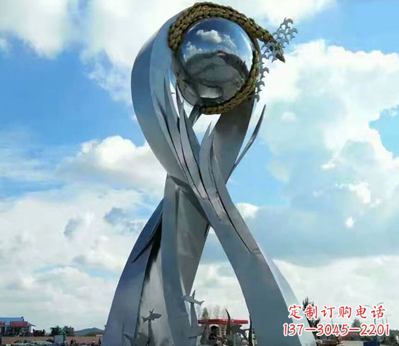 运城不锈钢环球和平鸽雕塑
