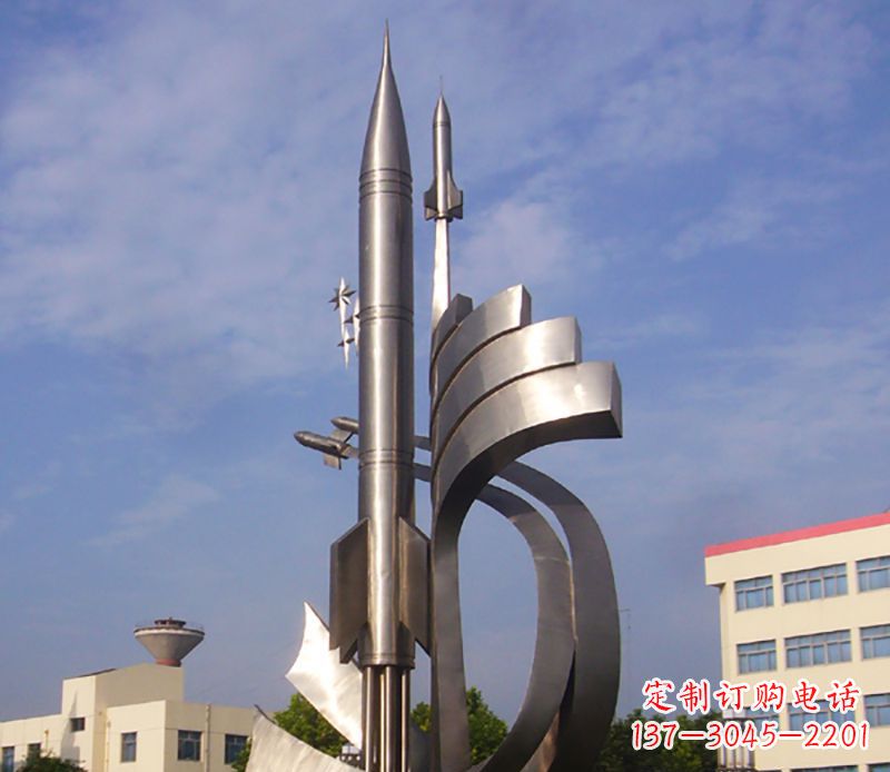 运城不锈钢火箭飞升广场景观雕塑