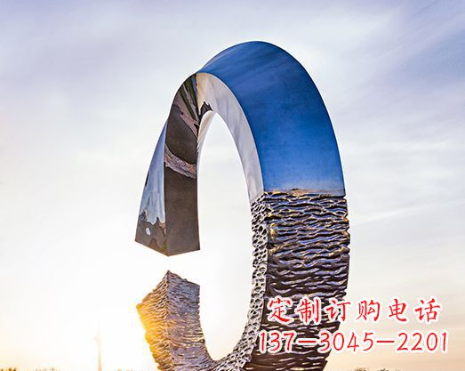 运城不锈钢景观圆环标志雕塑