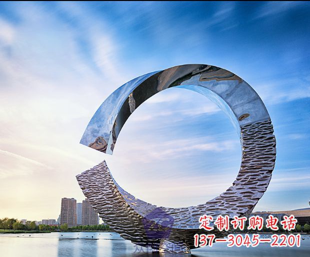 运城不锈钢景观圆环雕塑1