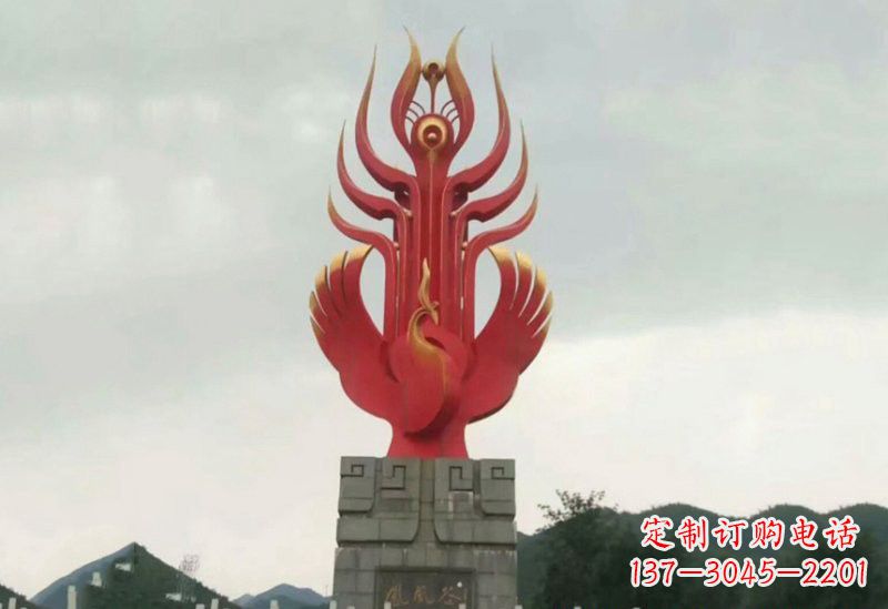 运城不锈钢景区抽象凤凰雕塑