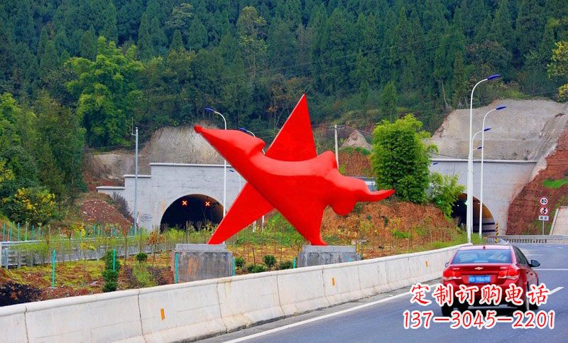 运城不锈钢景区抽象五角星雕塑