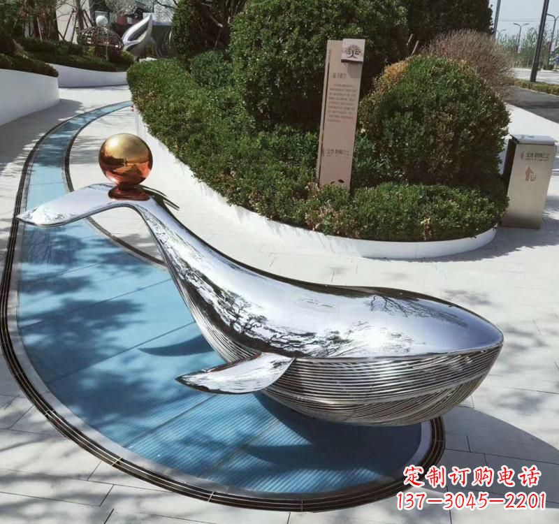 运城不锈钢镜面动物海豚雕塑