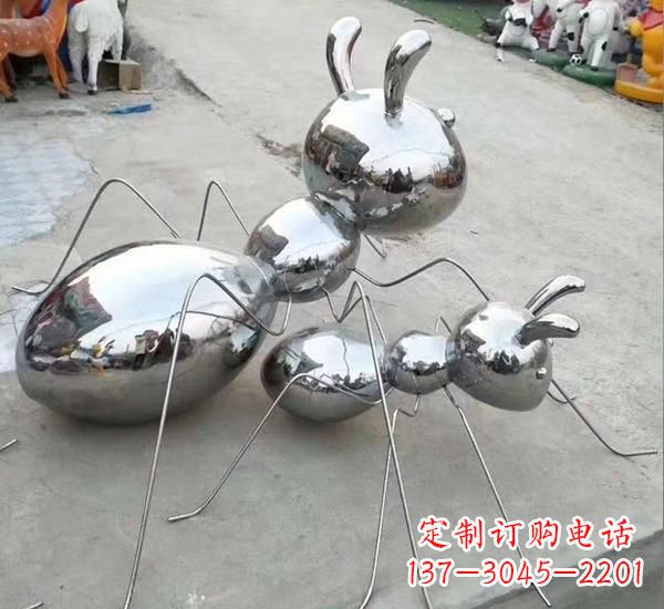 运城不锈钢镜面动物蚂蚁雕塑