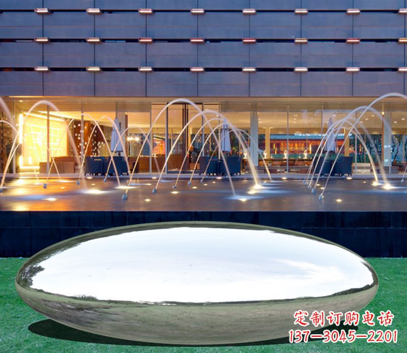 运城不锈钢镜面鹅卵石广场雕塑