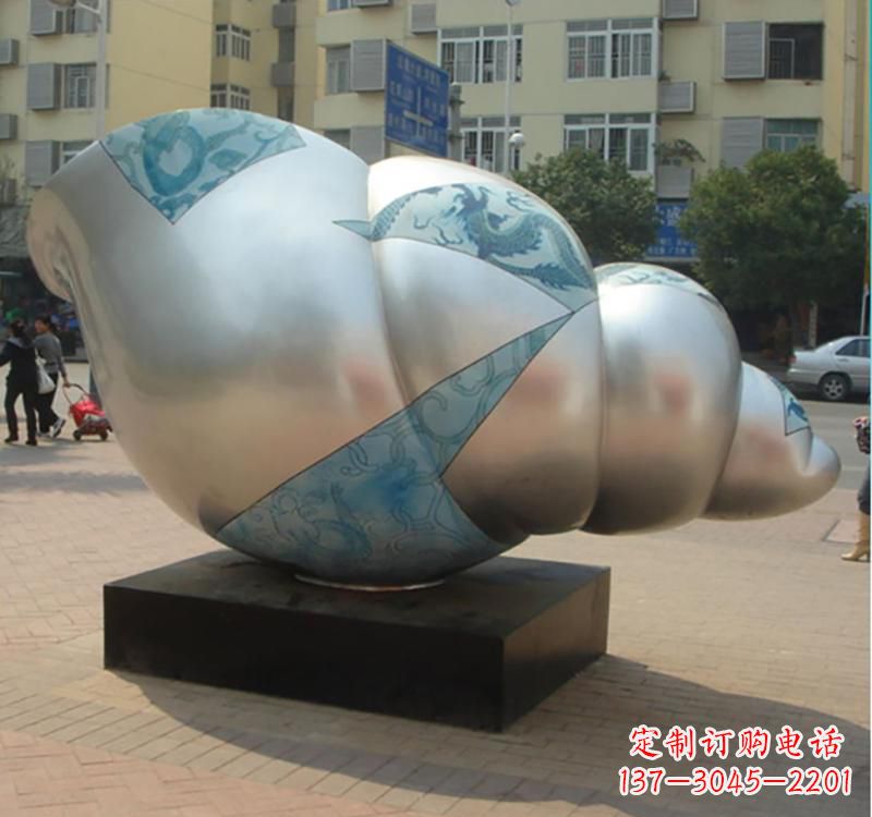 运城不锈钢镜面海螺雕塑