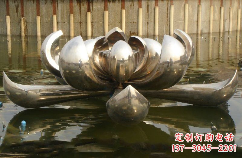 运城不锈钢莲花喷泉雕塑222