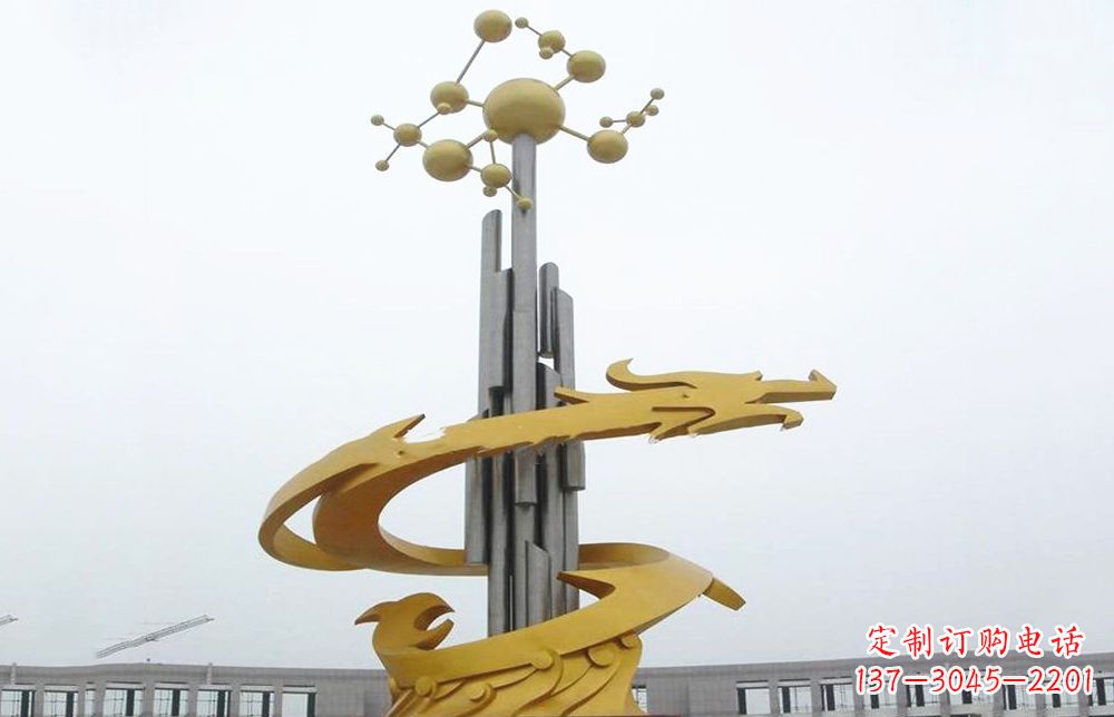 运城不锈钢龙城市景观雕塑