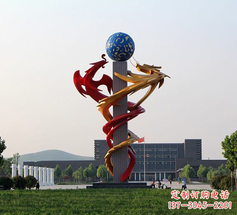 运城不锈钢龙凤雕塑