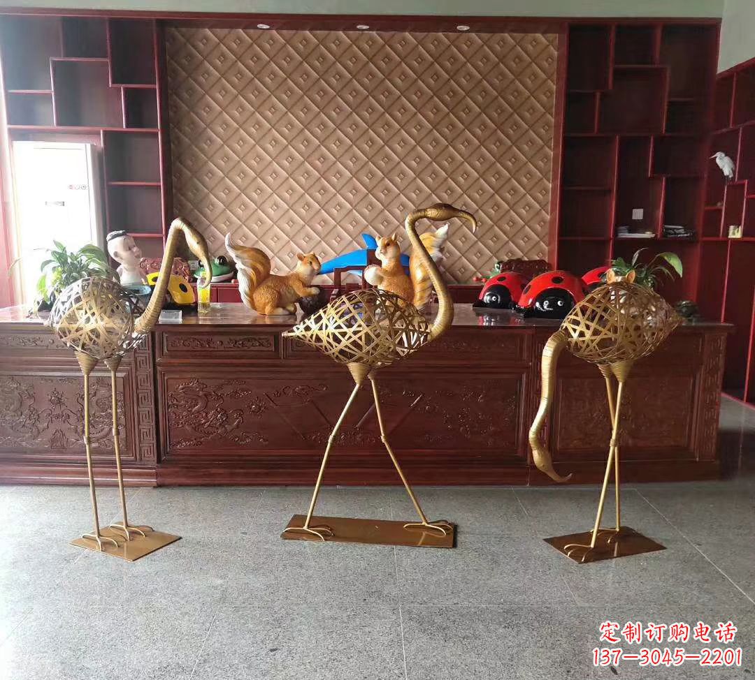 运城不锈钢镂空火烈鸟雕塑