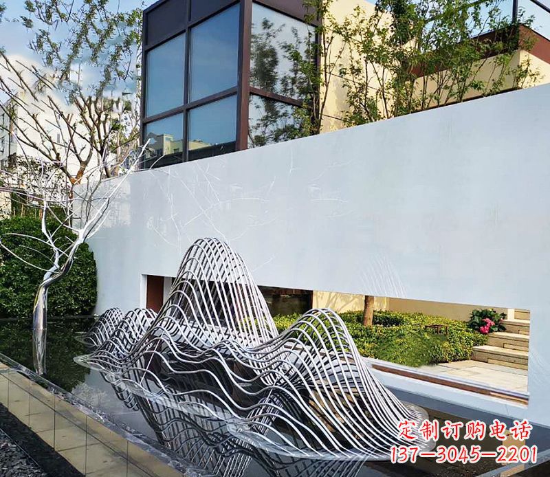 运城不锈钢镂空假山雕塑1