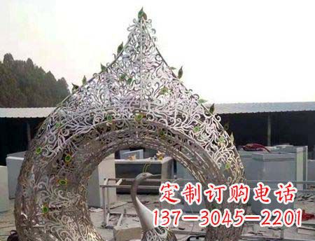 运城不锈钢镂空孔雀雕塑