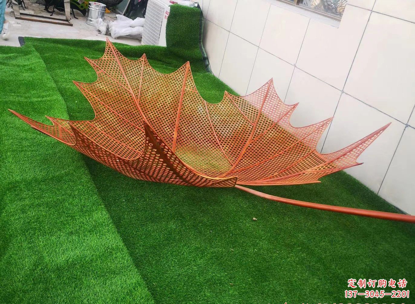运城不锈钢镂空树叶景观雕塑222