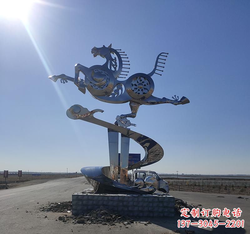 运城不锈钢马踏飞燕城市雕塑