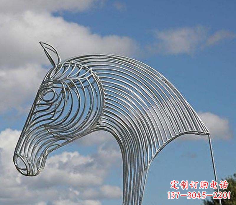 运城不锈钢马头抽象雕塑